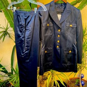 Rena Lange Navy pant suit, jacket and pants